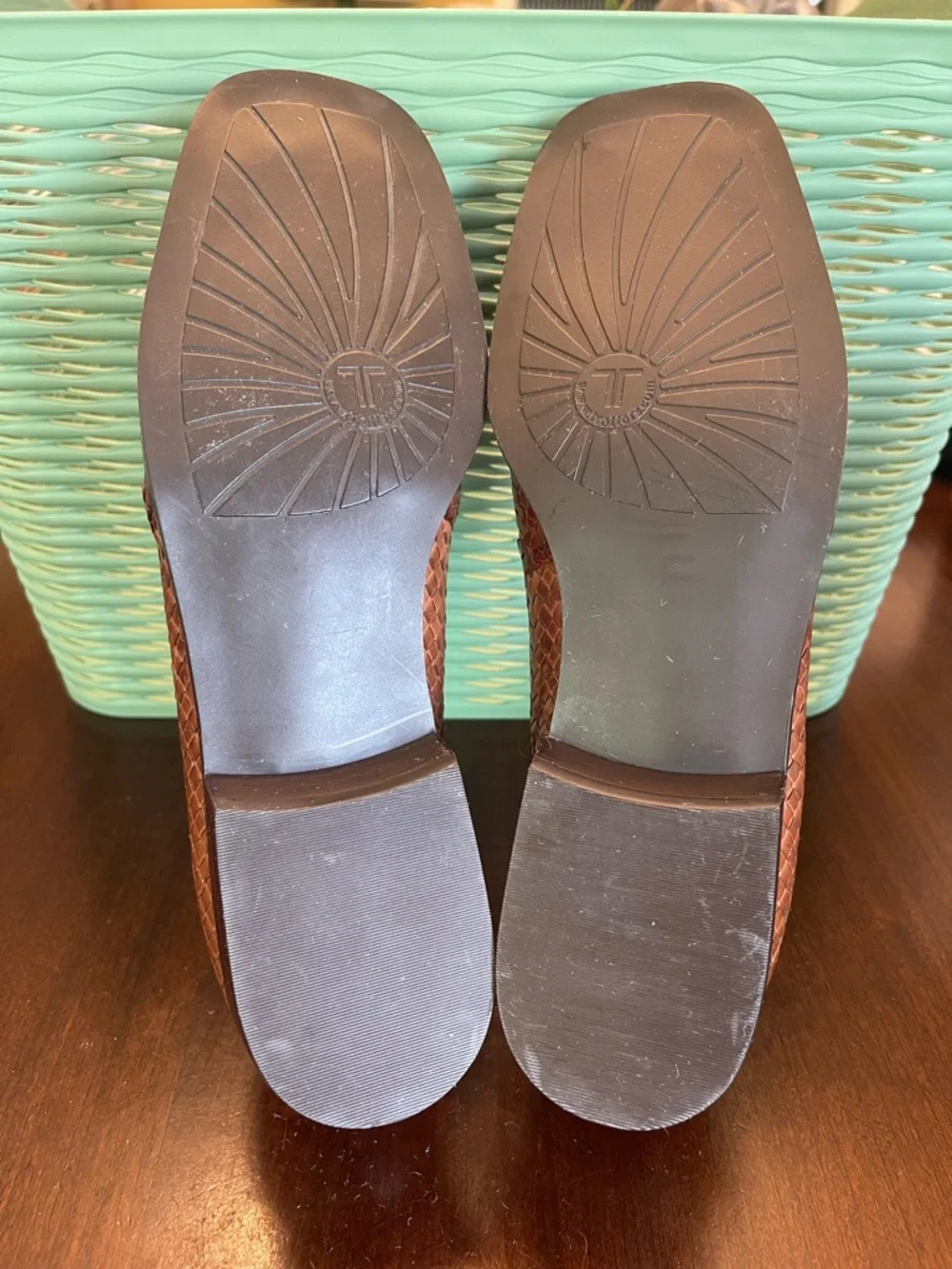 Trotters Lori Womens Brown Leather Woven Slip On Loafers, SZ 8 - Picture 7 of 7